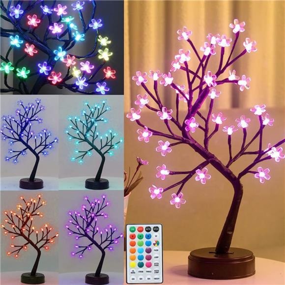 Valentines RGB Cherry Blossom Tree Light with Remote 16 Color-Changing LED - Picture 1 of 6
